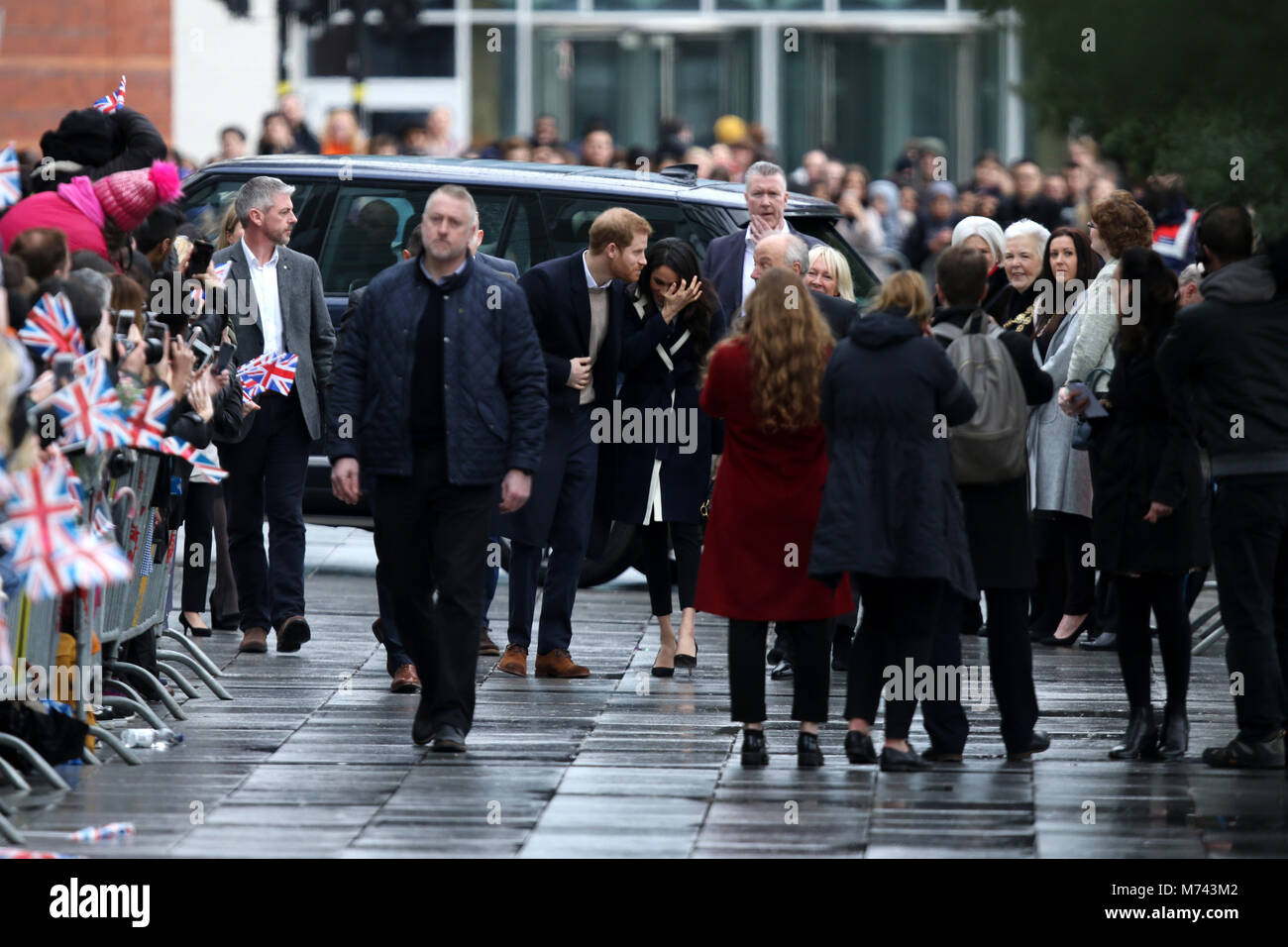 Birmingham, UK. 8 mars, 2018. Son Altesse Royale le prince Harry (Pays de Galles) et Meghan Markle, un bain de foule sur la Journée internationale des femmes à Birmingham au Millennium Point, Birmingham, le 8 mars 2018. Crédit : Paul Marriott/Alamy Live News Banque D'Images