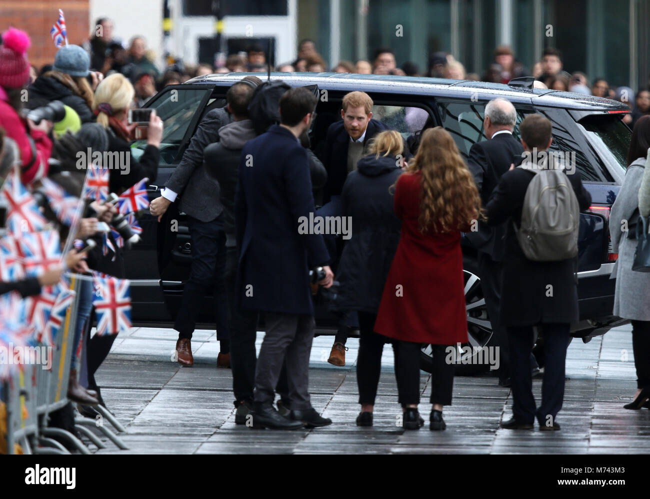 Birmingham, UK. 8 mars, 2018. Son Altesse Royale le prince Harry (Pays de Galles) et Meghan Markle, un bain de foule sur la Journée internationale des femmes à Birmingham au Millennium Point, Birmingham, le 8 mars 2018. Crédit : Paul Marriott/Alamy Live News Banque D'Images