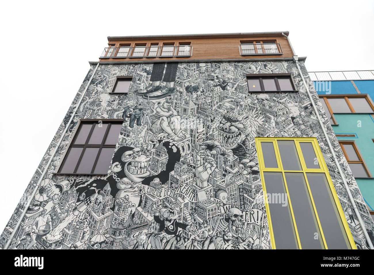 Bâtiment visé avec Cartoon dans Berlin City, Allemagne Banque D'Images