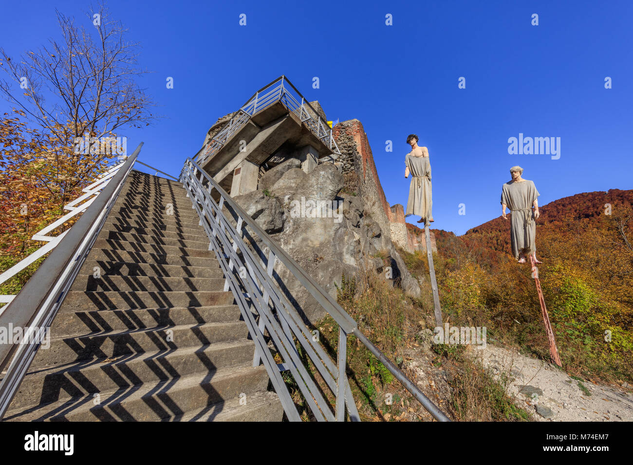 Une fois la forteresse de Poenari administré par Vlad l'Empaleur (le légendaire Dracula). Banque D'Images