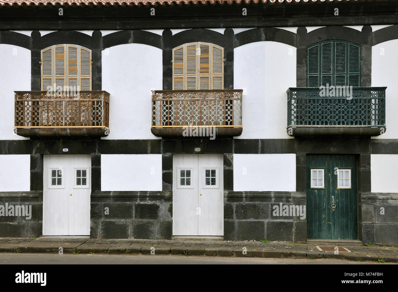 Maison traditionnelle (XVIIIE siècle) à Santa Cruz da Graciosa, île de Graciosa. Açores. Portugal Banque D'Images