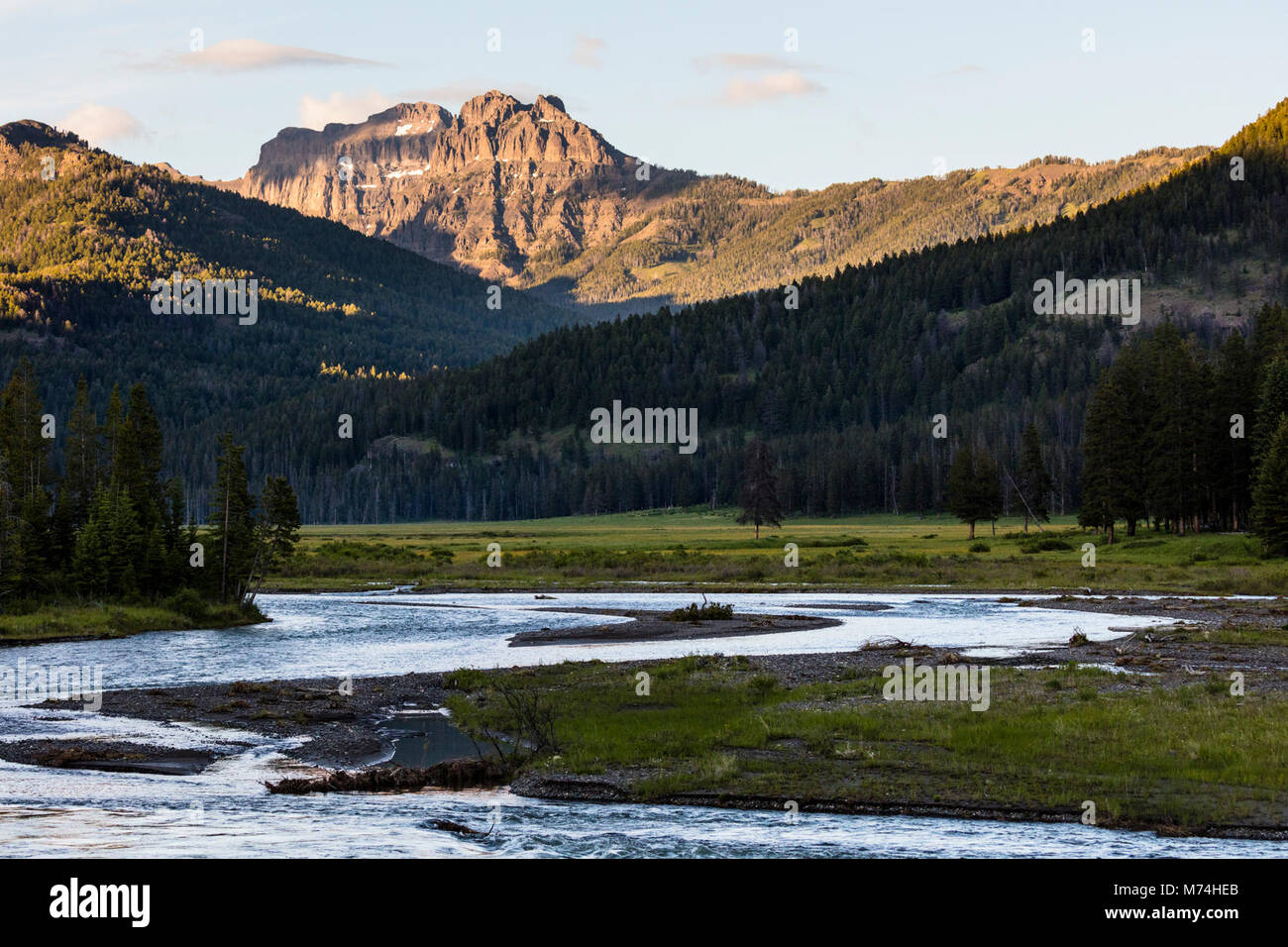 Crête de montagne et soda amphithéâtre Butte Creek au coucher du soleil. Banque D'Images