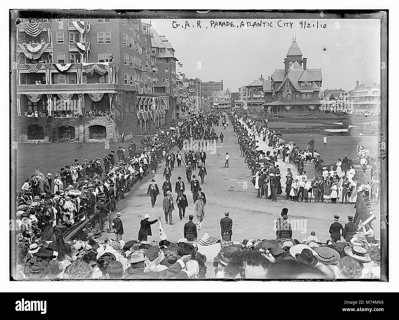 Défilé de la Grande Armée de la République (G.A. R.) à Atlantic City, commémorant les vétérans de l'Union de la guerre de Sécession. Banque D'Images