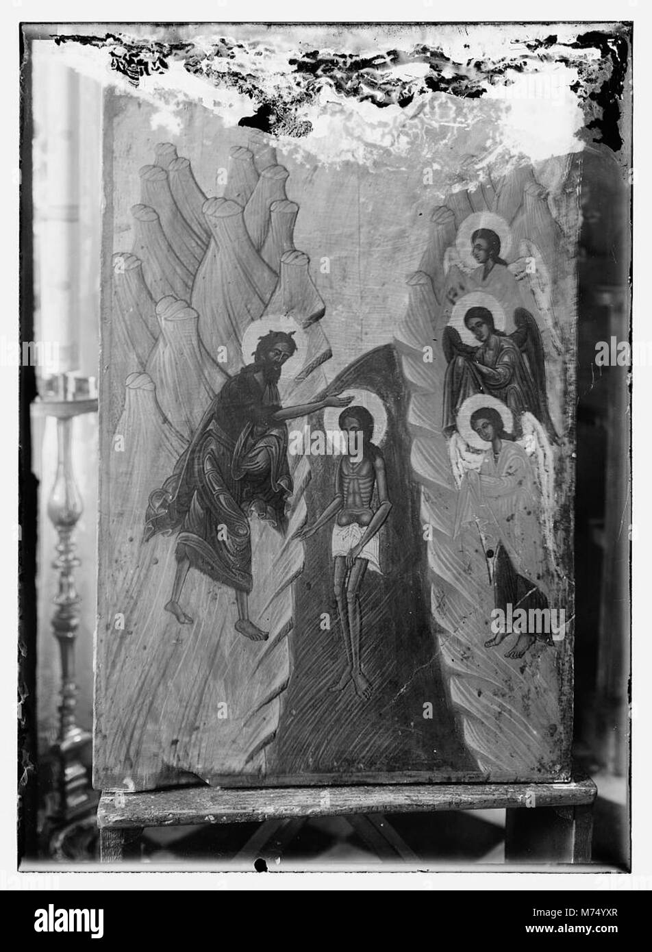 Photographies d'icônes situées dans la chapelle des 40 Martyrs, un site religieux important. Les images ont été prises pour le Dr Willoughby de Chicago, offrant un enregistrement visuel de l'art sacré et de l'importance culturelle de la chapelle. Banque D'Images