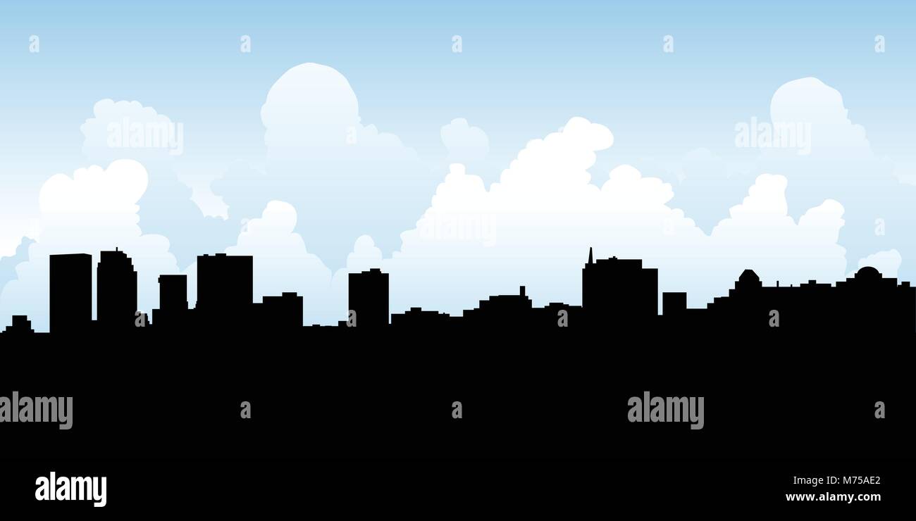 Skyline silhouette de la ville de Winnipeg, Manitoba, Canada. Illustration de Vecteur