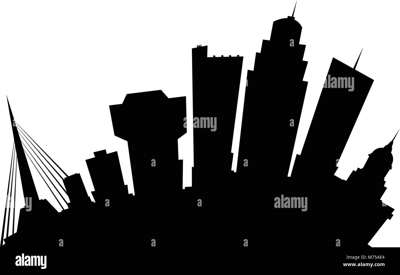 Cartoon skyline silhouette de la ville de Winnipeg, Manitoba, Canada. Illustration de Vecteur