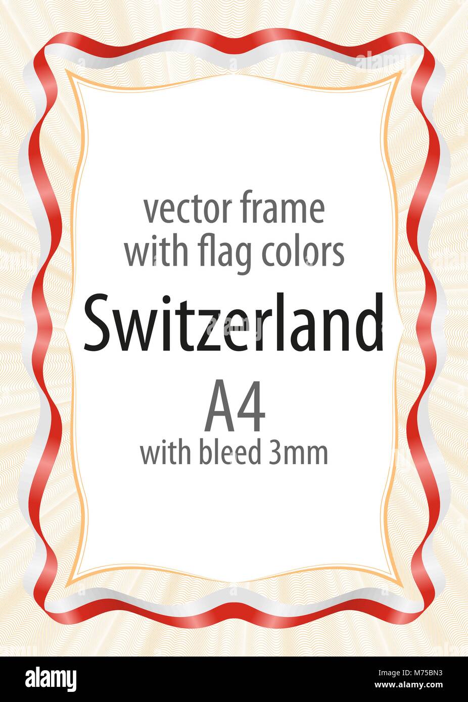 Cadre et bordure de ruban avec les couleurs de la Suisse d'un drapeau Image  Vectorielle Stock - Alamy