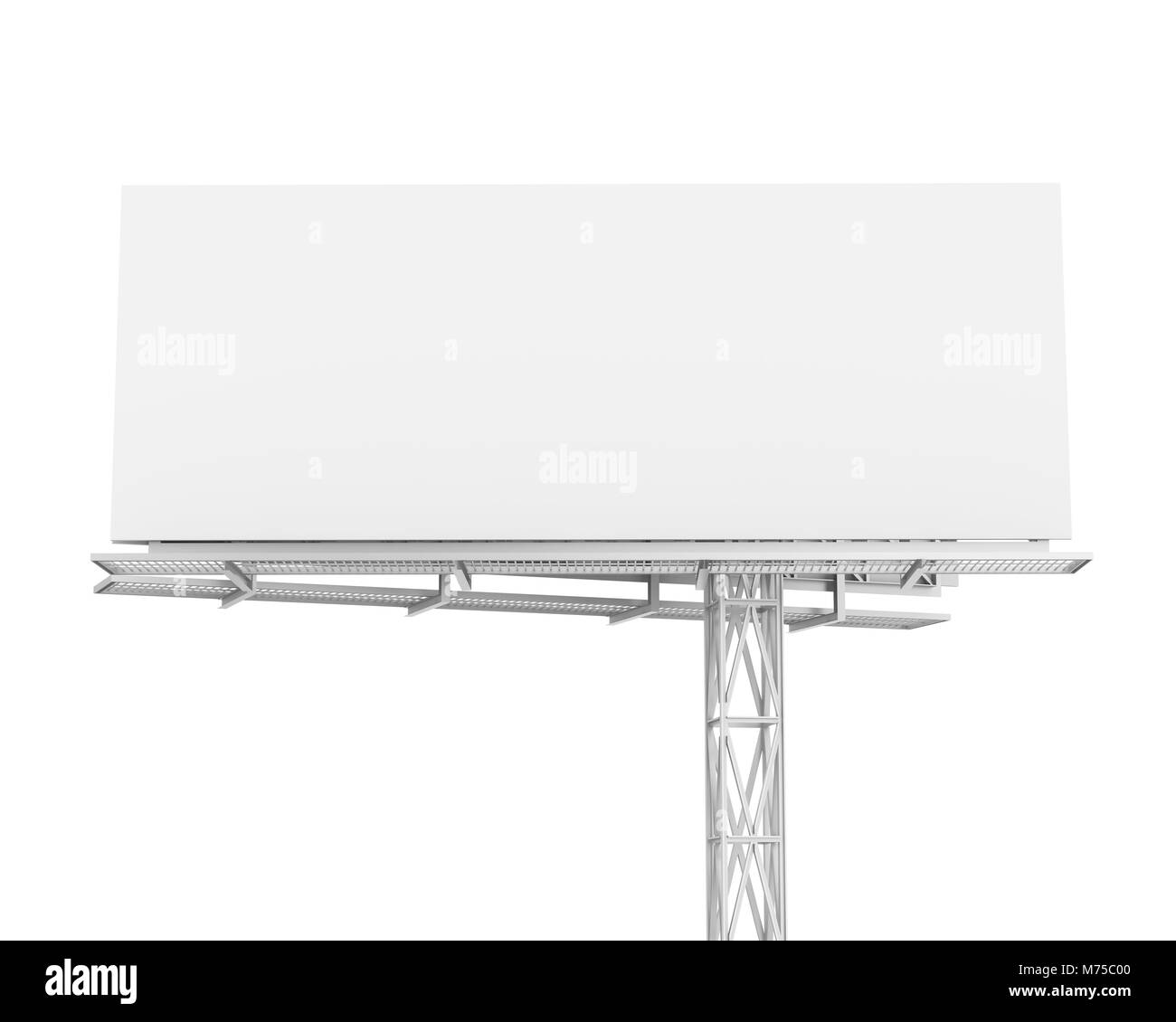 Blanc Blanc isolé Billboard Banque D'Images