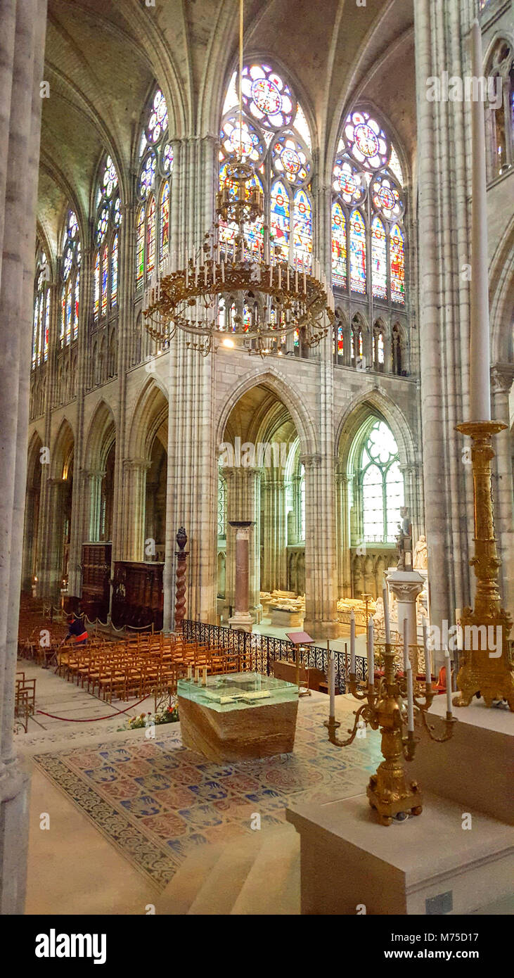 Basilique de Saint-Denis. Nécropole des rois de France. Style gothique.France Banque D'Images