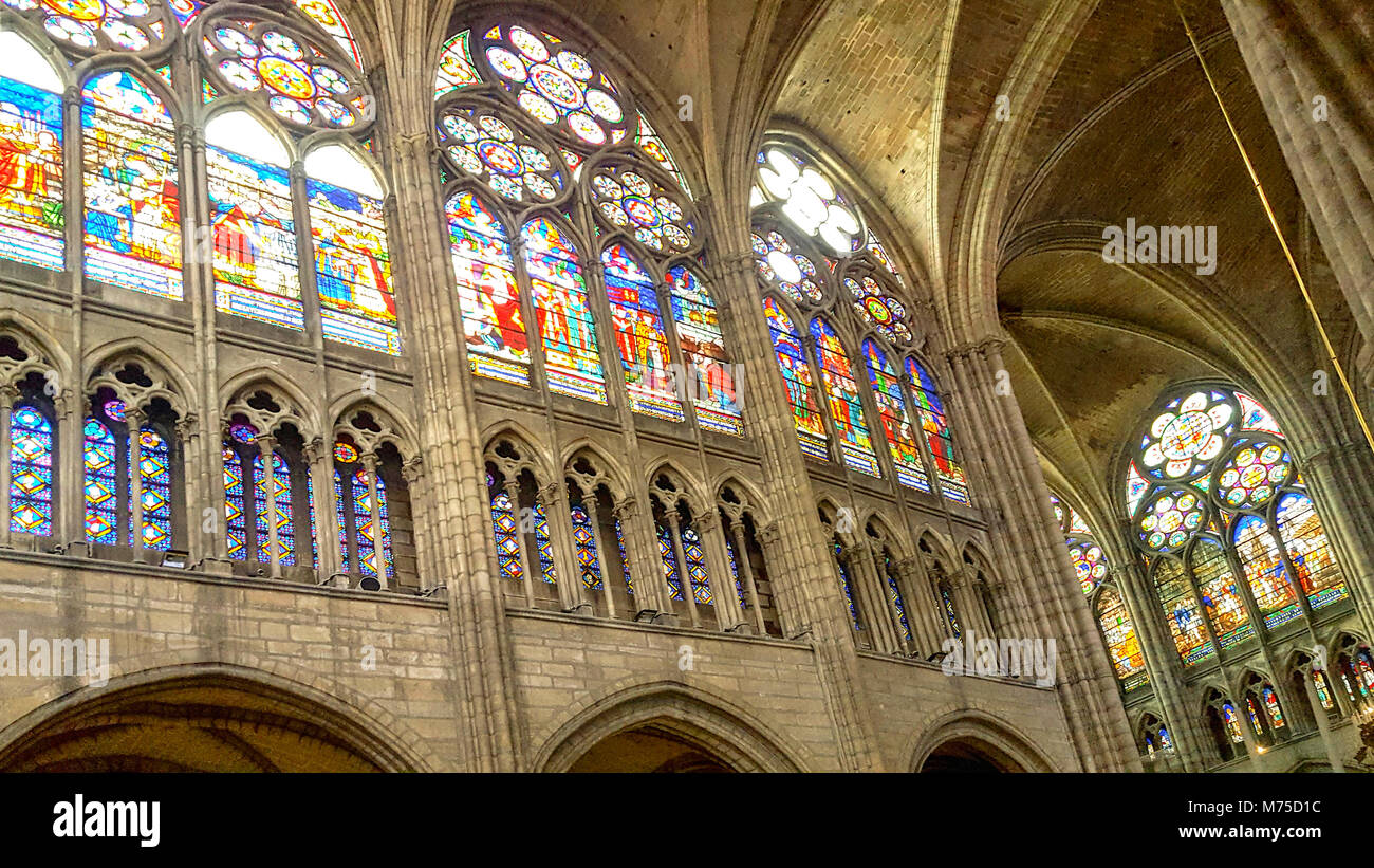 Basilique de Saint-Denis. Nécropole des rois de France. Style gothique.France Banque D'Images