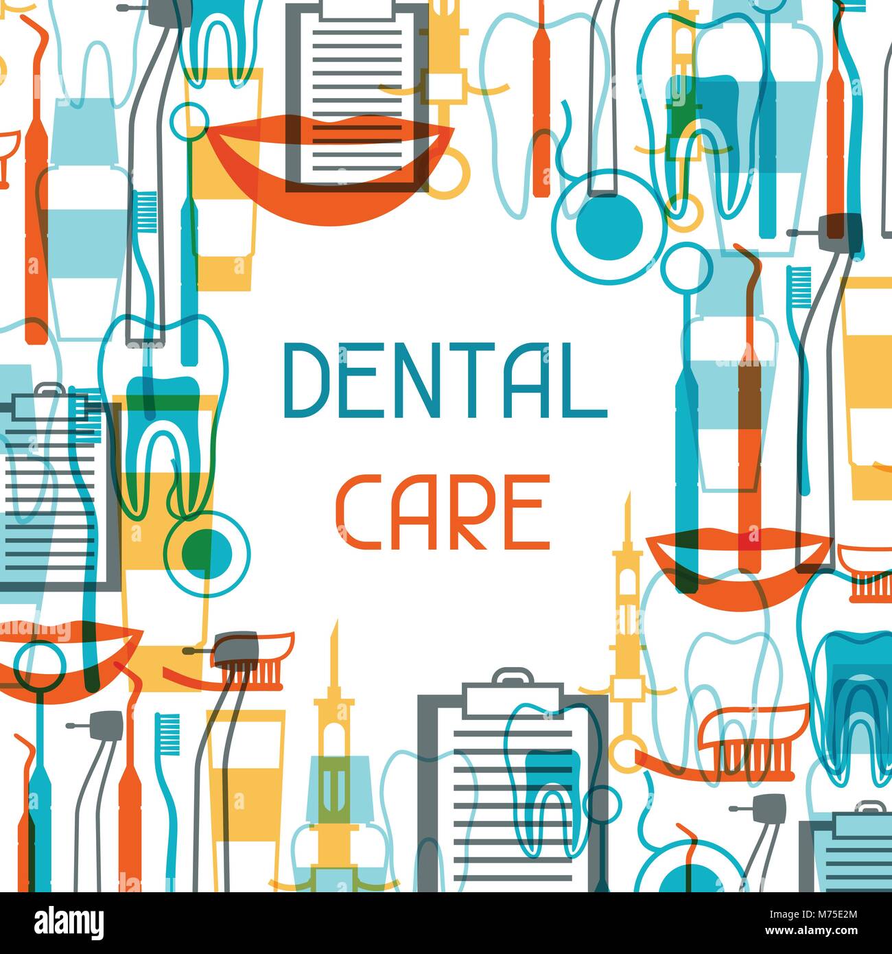 Formation en médecine dentaire avec la conception d'icônes. Illustration de Vecteur