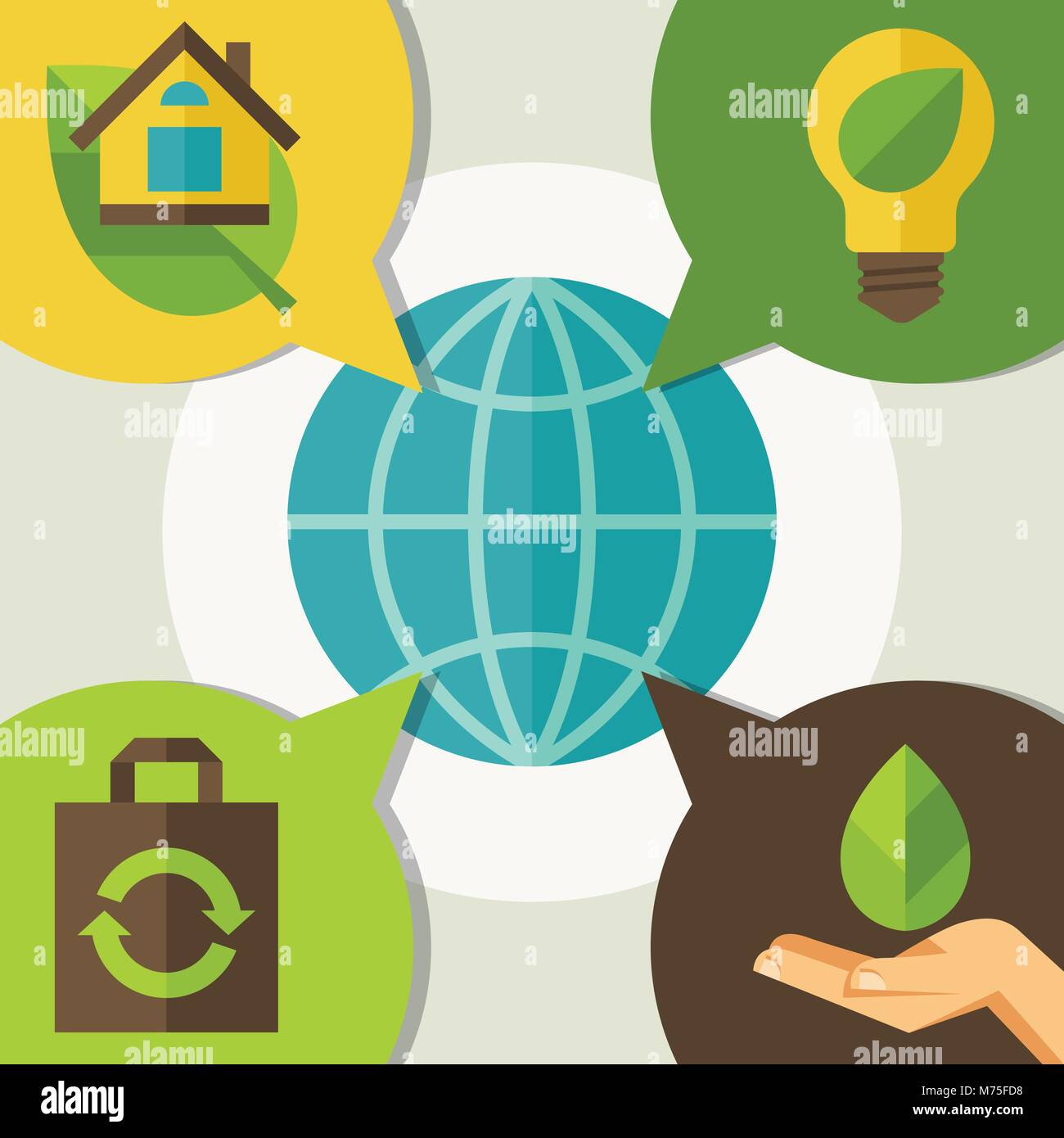 Environnement écologie infographie avec icônes. Illustration de Vecteur