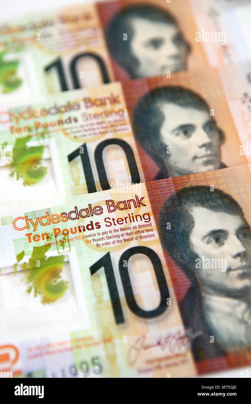 10 € livre notes de la Clydesdale Bank, Ecosse Banque D'Images