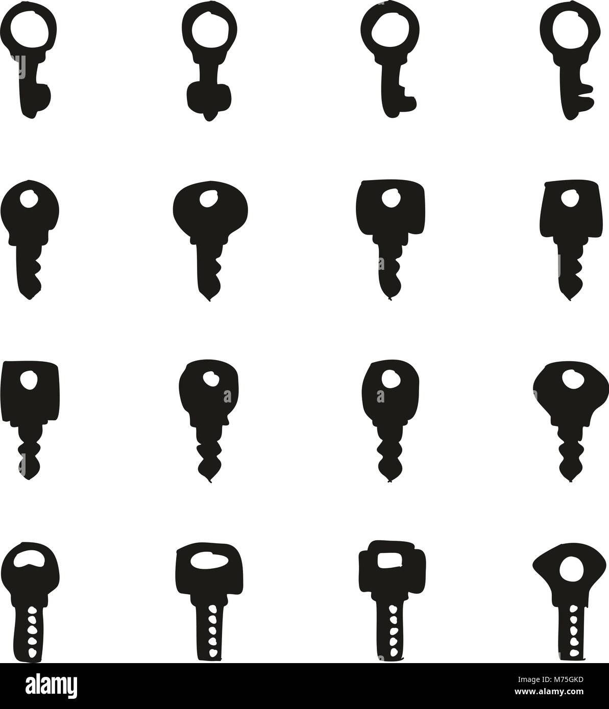 Les icônes des touches de remplir à main levée Illustration de Vecteur