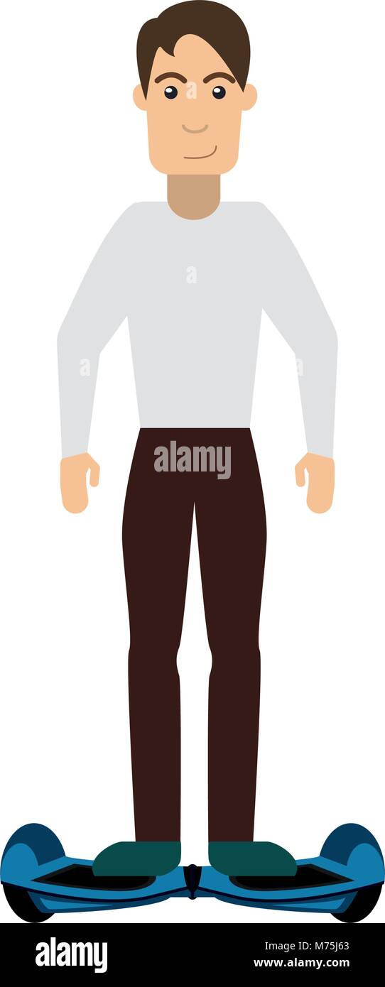 L'homme sur hoverboard vector illustration graphic design Illustration de Vecteur