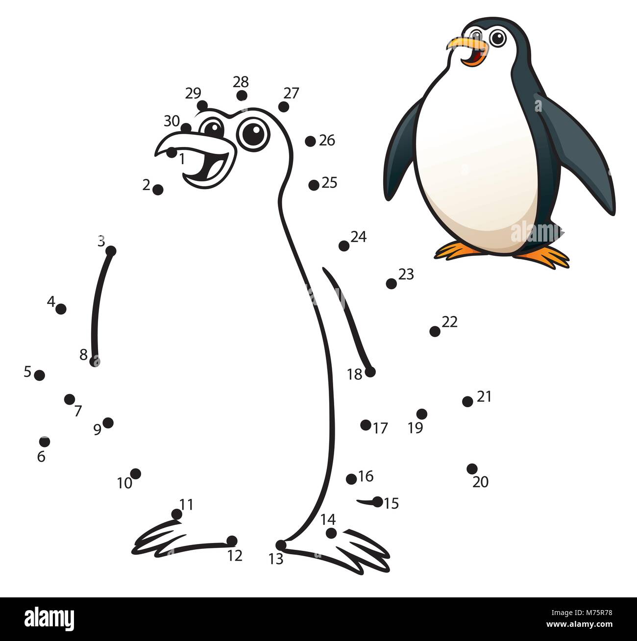 illustration-vecteur-de-l-ducation-points-relier-jeu-penguin-image