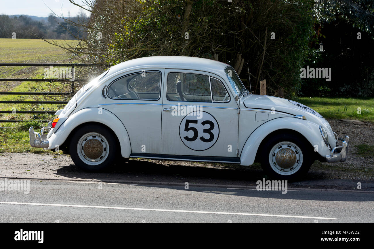 Un "Herbie" voiture Volkswagen Beetle Banque D'Images