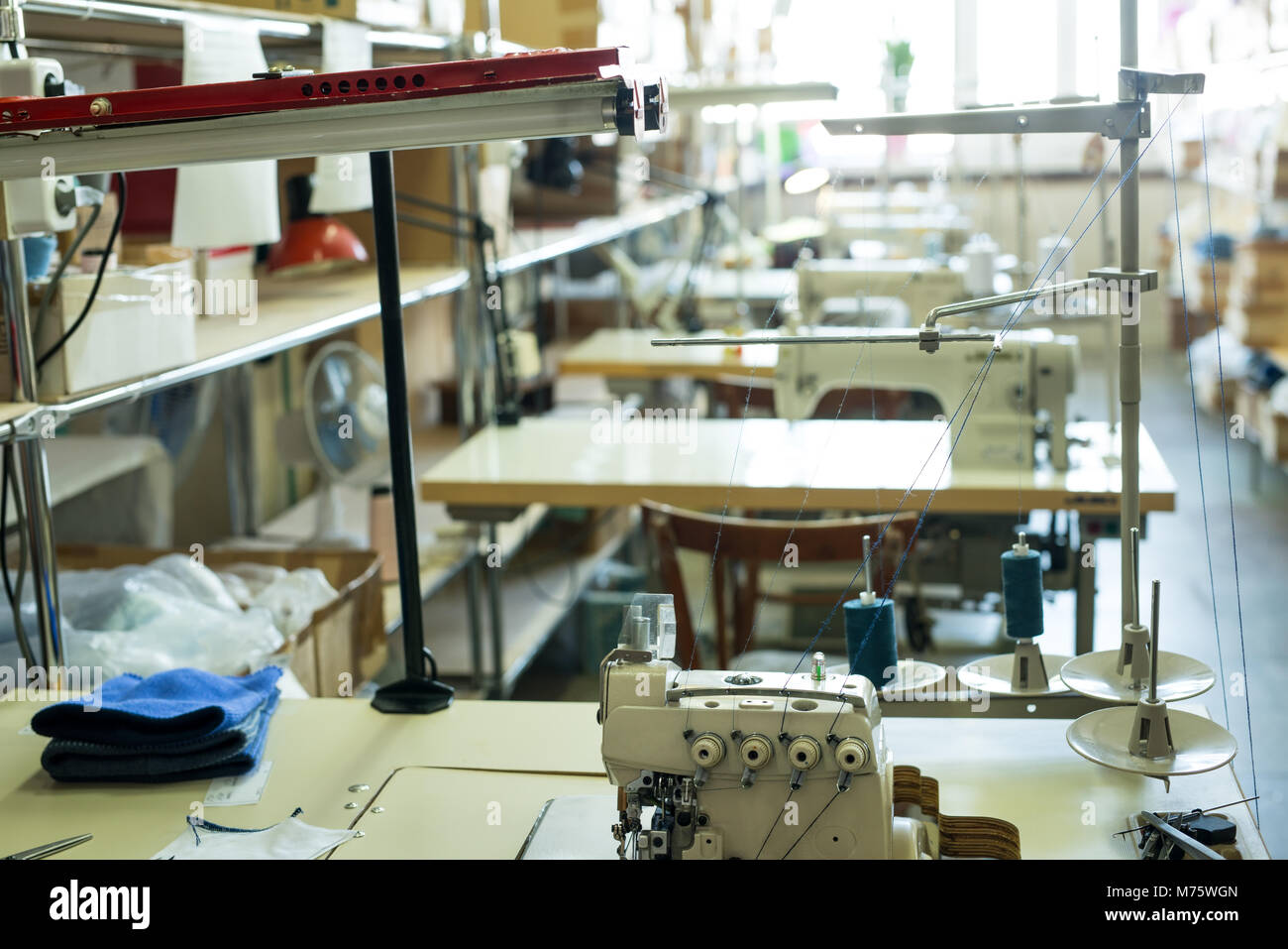 À l'usine de tricotage equioment view Banque D'Images