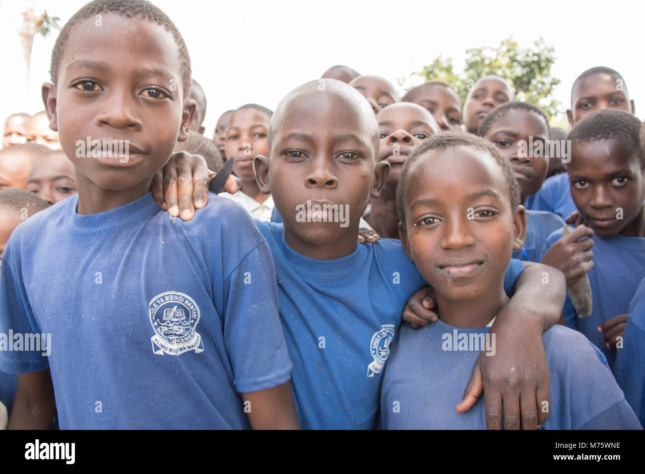 Les enfants de l'école de la Tanzanie En Tanzanie Ukerewe Banque D'Images