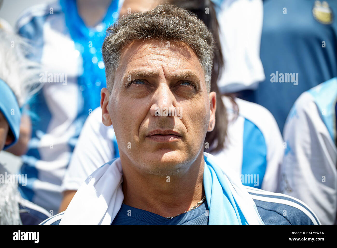 Fan de football international au match, portrait Banque D'Images