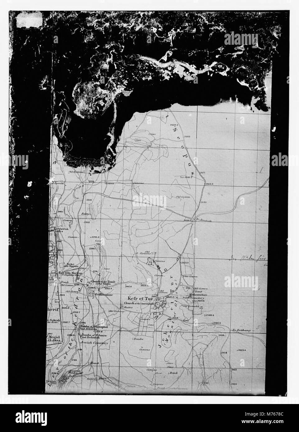 Carte montrant des parties de Jérusalem-Est et ses environs, en fonction de l'Ordnance Survey de Jérusalem LOC.09954 matpc Banque D'Images