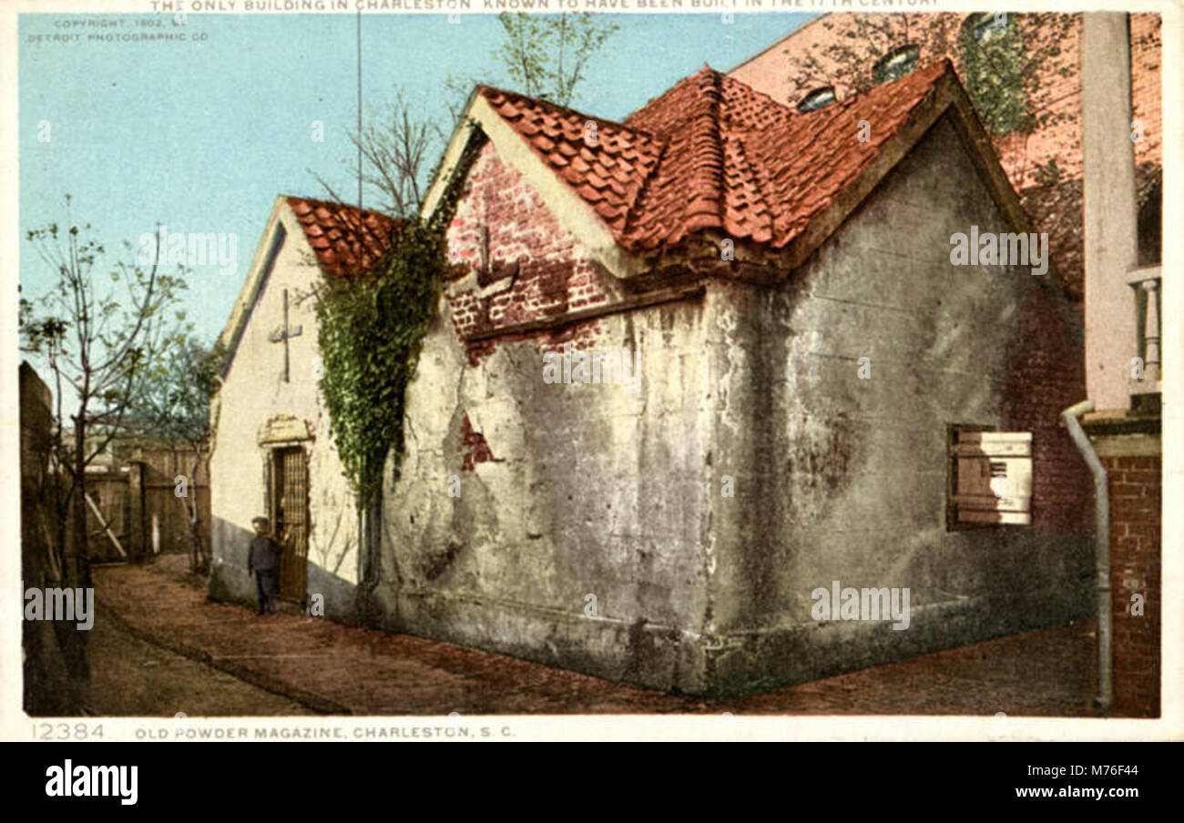 The Old Powder Magazine à Charleston, Caroline du Sud, le seul bâtiment du XVIIe siècle encore debout dans la ville. Banque D'Images