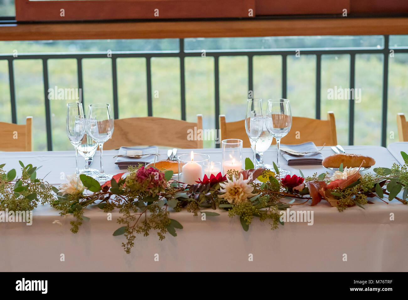 Table de réception de mariage Mariage à Winery Banque D'Images