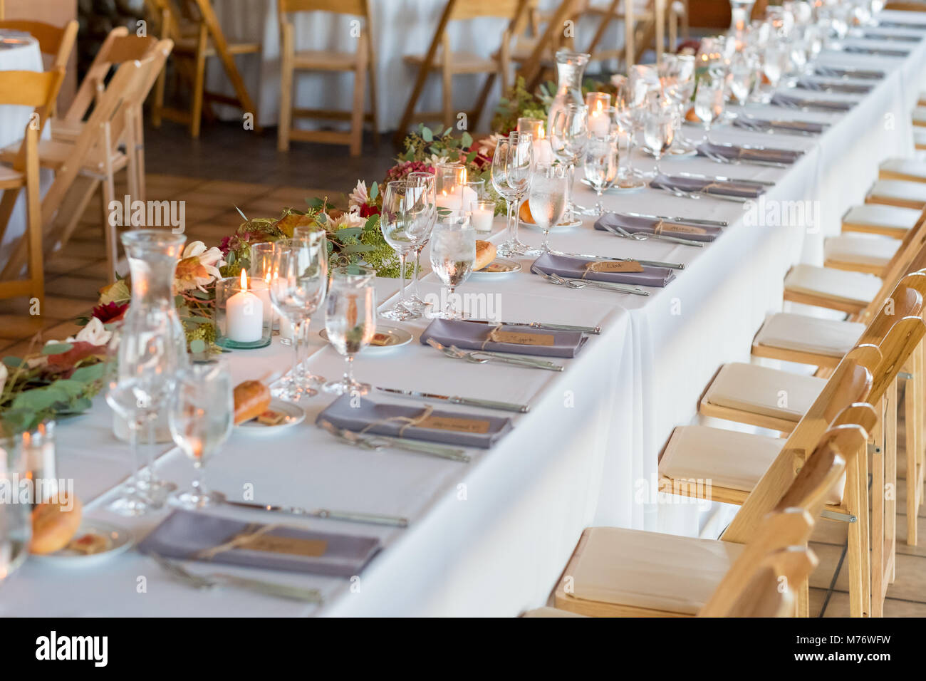 Table de réception de mariage Mariage à Winery Banque D'Images