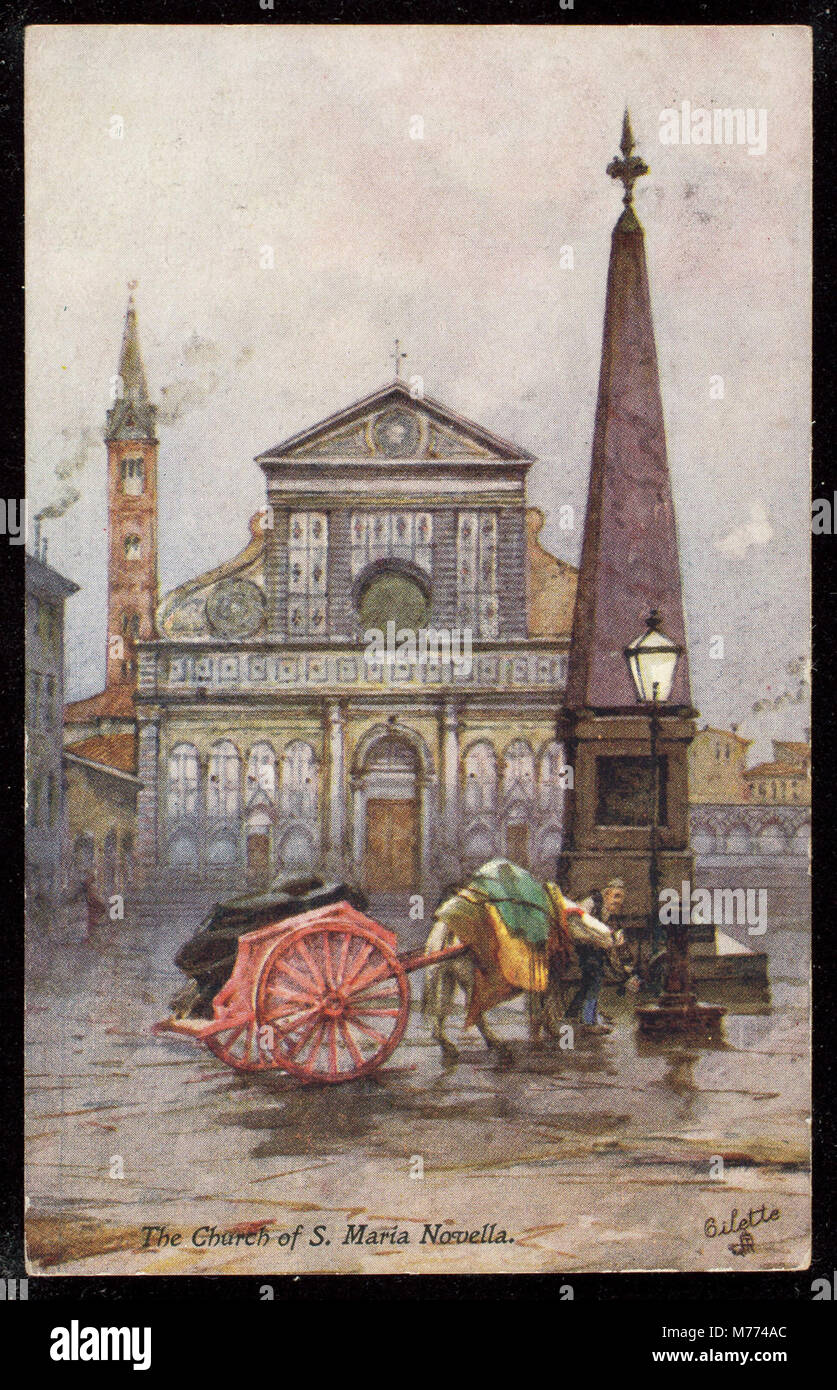 Cette image représente l'église de S. Maria Novella à Florence, en Italie. Il est connu pour son architecture Renaissance et son importance historique dans le paysage religieux et culturel de la ville. Banque D'Images