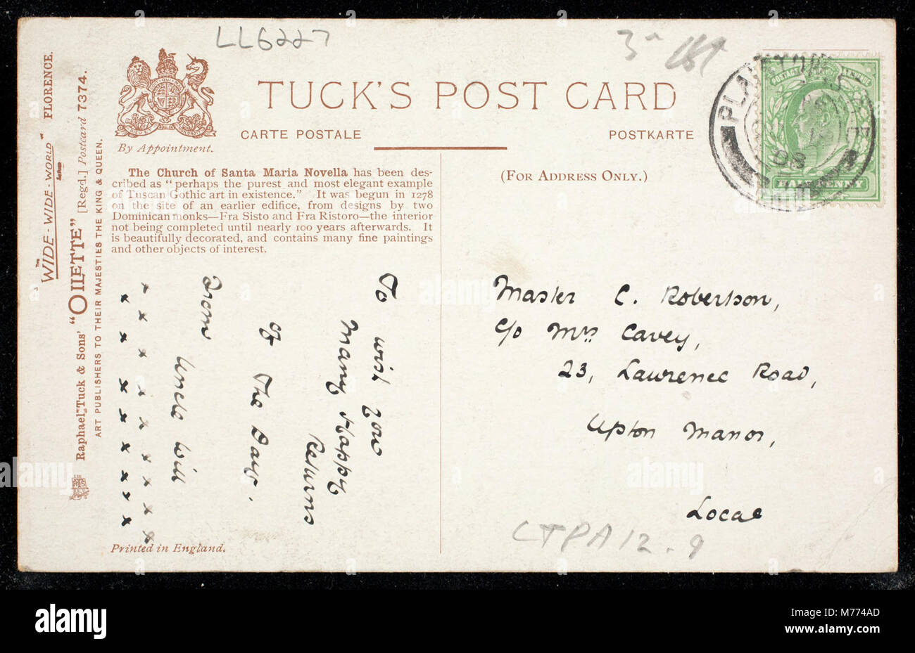 L'image montre l'église de S. Maria Novella à Florence, en Italie. Cette célèbre église de style gothique est un exemple important de l'architecture de la Renaissance et possède une valeur religieuse et artistique importante. Banque D'Images