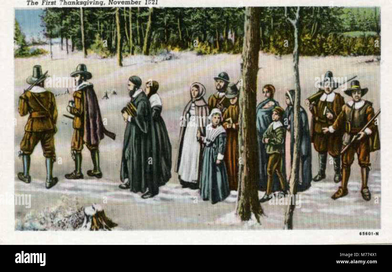 Le premier novembre 1621, l'action de grâce (NEN 6102) Banque D'Images