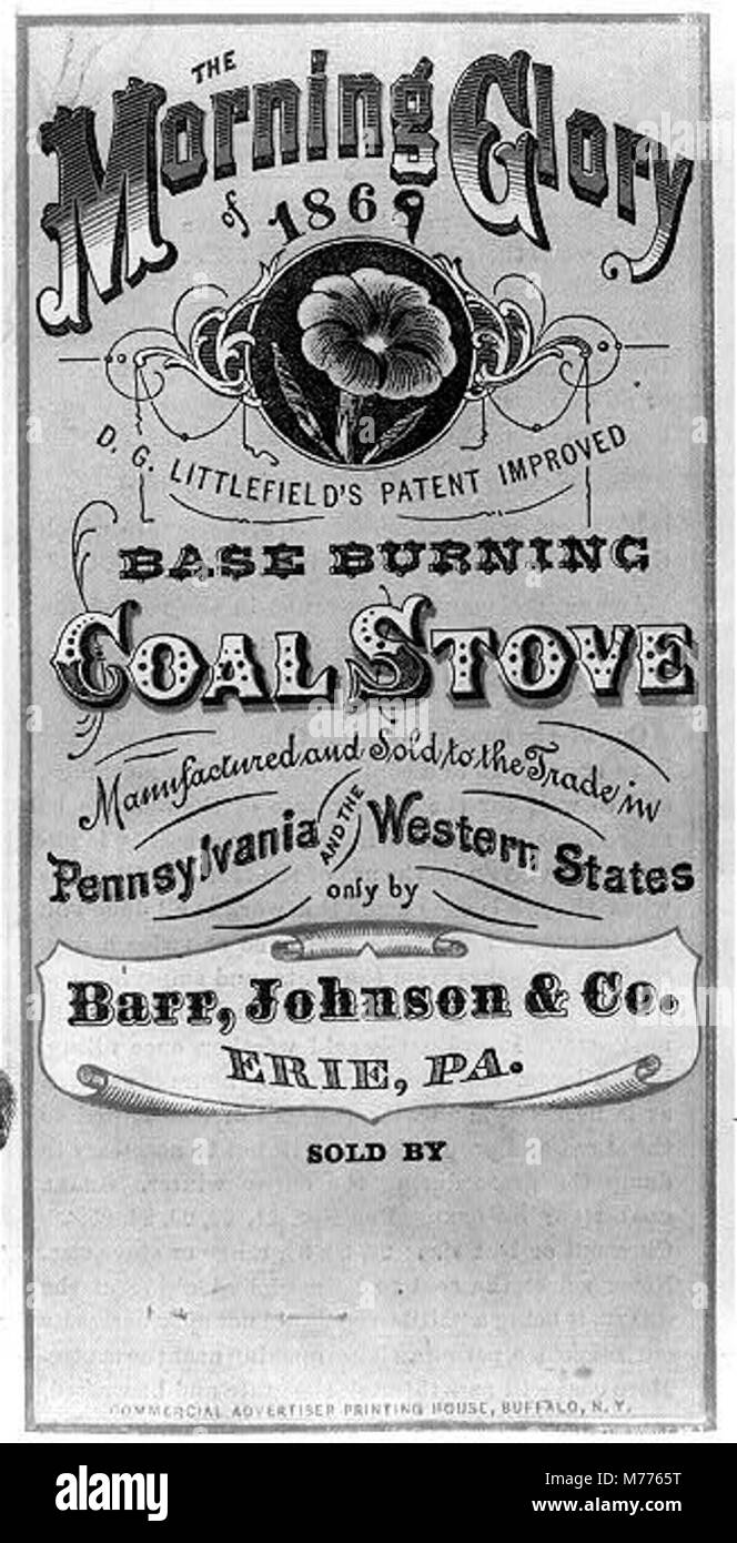 Une image d'un poêle à charbon à combustion de base datant de 1869, illustrant les premières technologies industrielles utilisées pour le chauffage dans les maisons à la fin du XIXe siècle. Banque D'Images