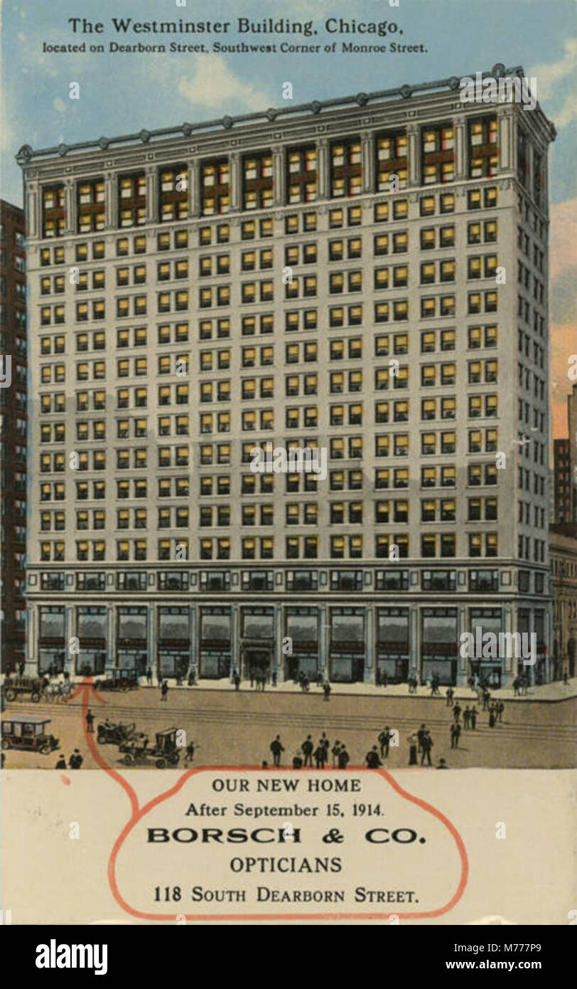 Le bâtiment de Westminster, Chicago, situé sur Dearborn Street, angle sud-ouest de Monroe Street (NPAR) 416076 Banque D'Images