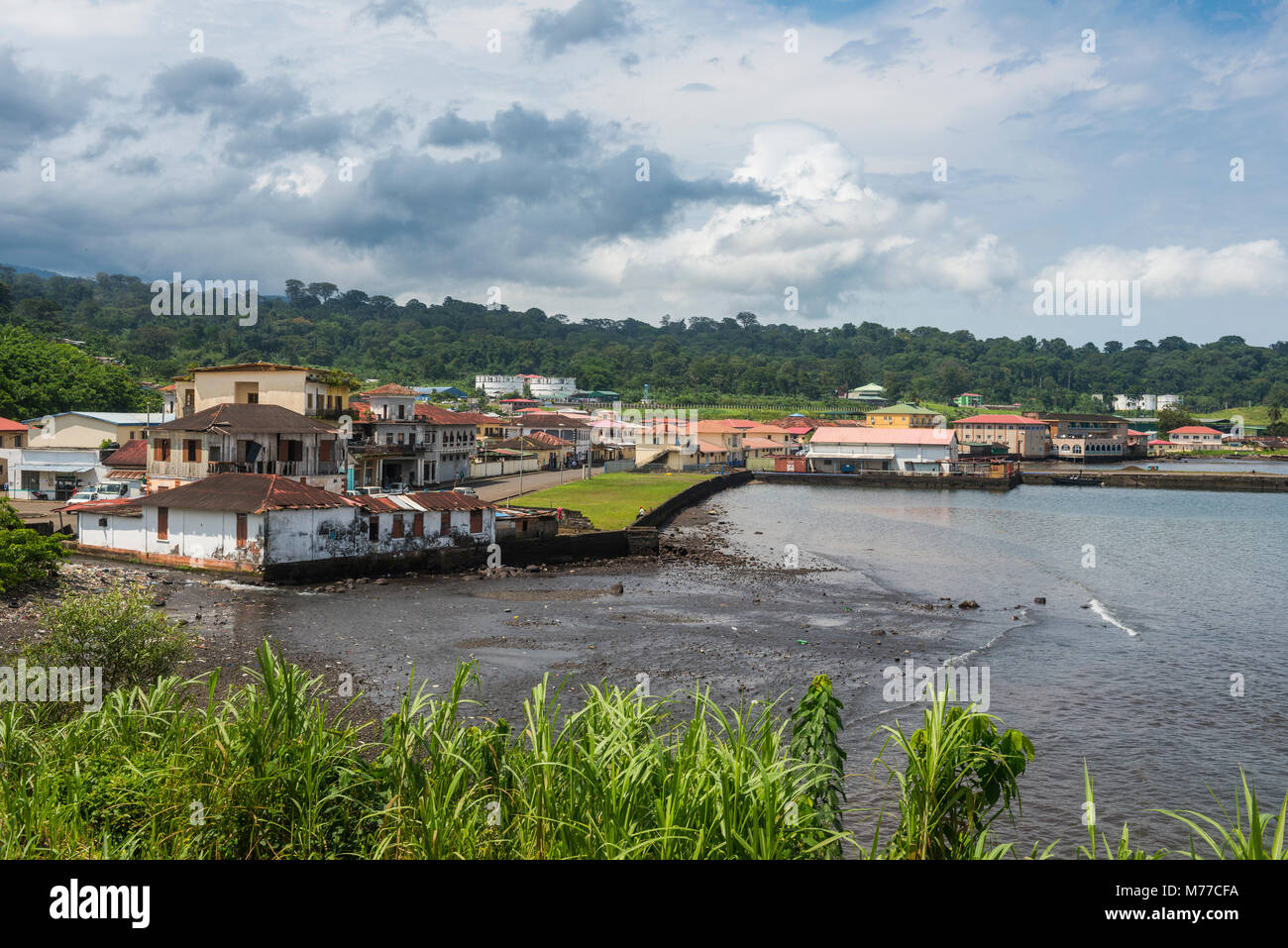 Vue sur Luba, île de Bioko, la Guinée équatoriale, l'Afrique Banque D'Images