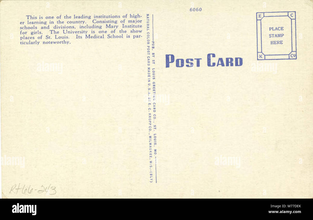 L'Université de Washington, Mary Institute for Girls, est un établissement d'enseignement offrant un programme spécialisé pour les filles. Il est connu pour sa réputation académique et son histoire de l'éducation des femmes dans l'enseignement supérieur. Banque D'Images