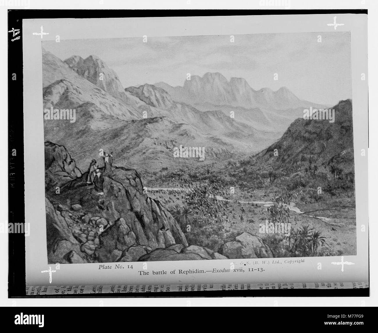 Cette image présente des peintures de William Hole représentant des scènes de l'ancien Testament. Les œuvres font partie d'une plus grande collection biblique de multiples Banque D'Images