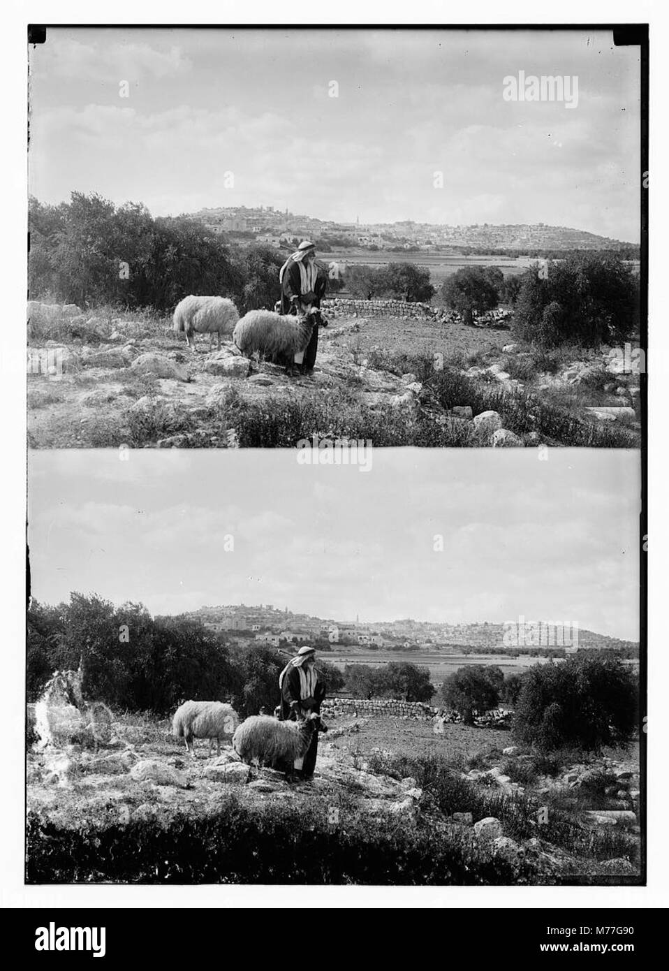 Photographie de Bethléem le jour de Noël, soulignant l'importance de la ville en tant que monument religieux et culturel. Banque D'Images