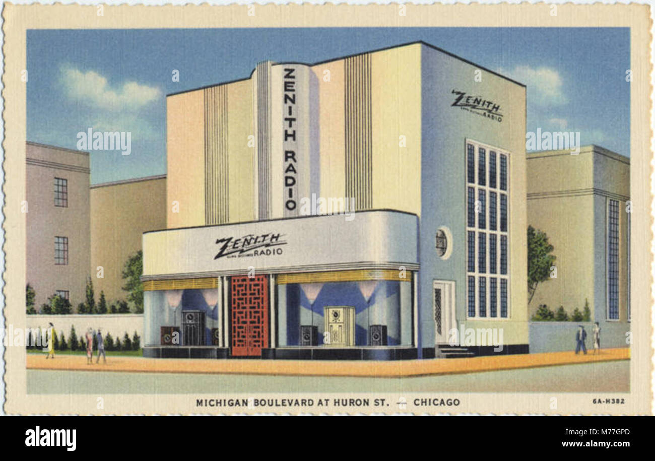 Station de radio Zenith, Michigan Avenue à Huron St.-Chicago NPAR (415629) Banque D'Images