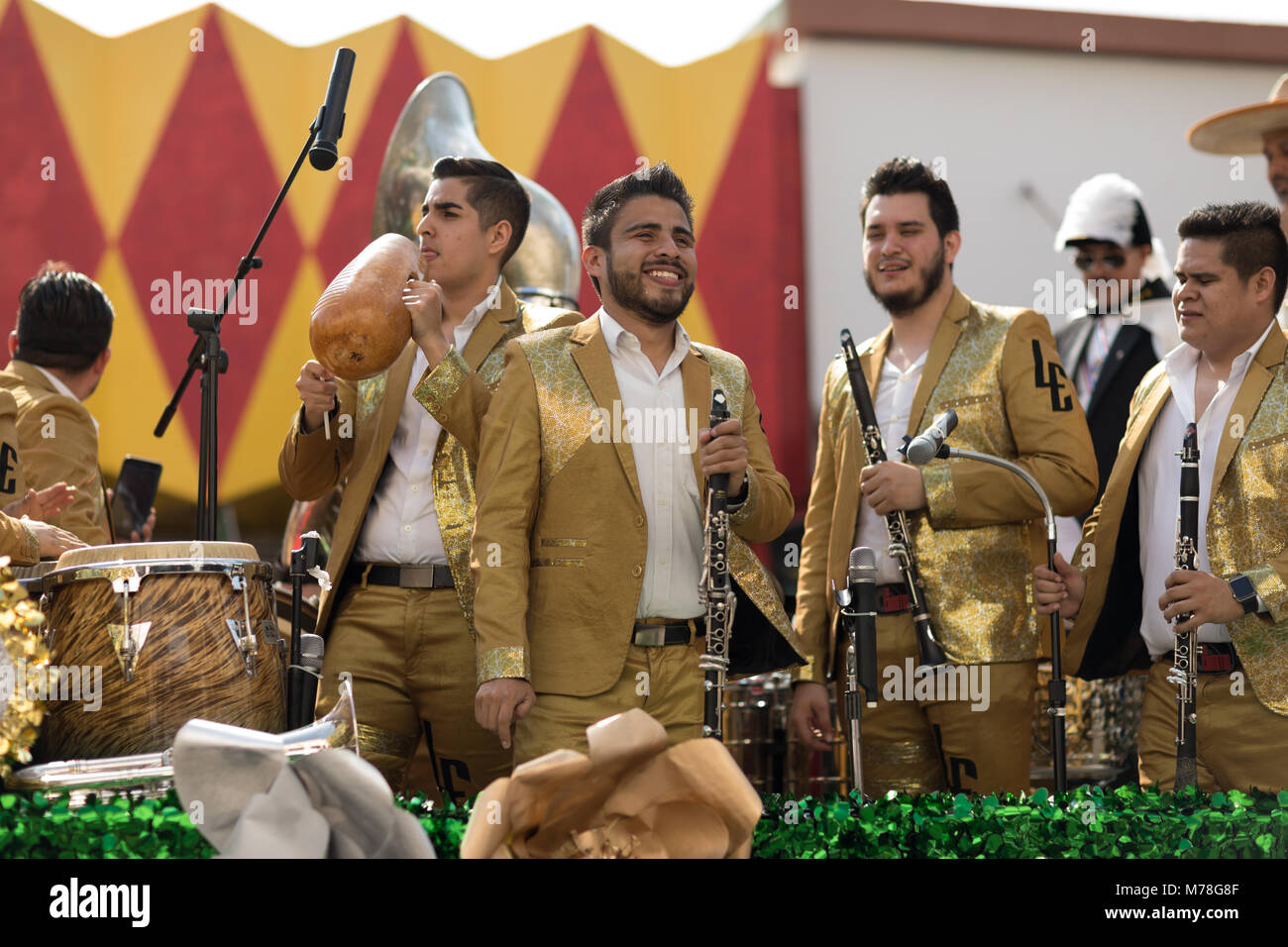 Brownsville, Texas, USA - Le 24 février 2018, Grand Parade internationale fait partie du Charro Jours Fiesta - Fiestas Mexicanas, un festival national Banque D'Images