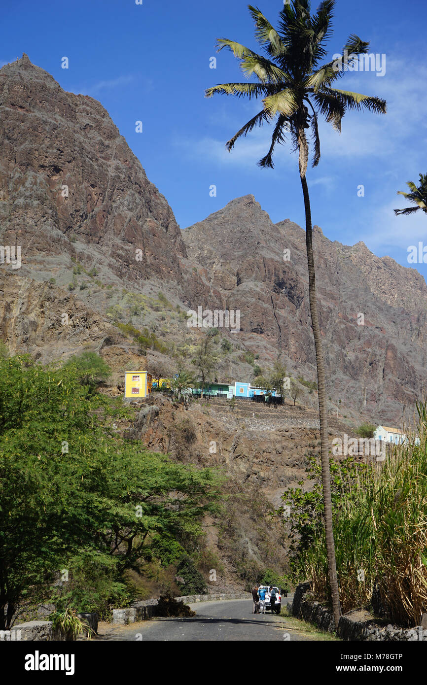 La vallée de Ribeira Grande, Santo Antao, Cap Vert Banque D'Images