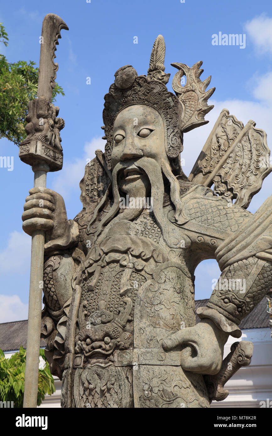 Thaïlande, Bangkok, Wat Pho, temple bouddhiste chinois, statue, Banque D'Images