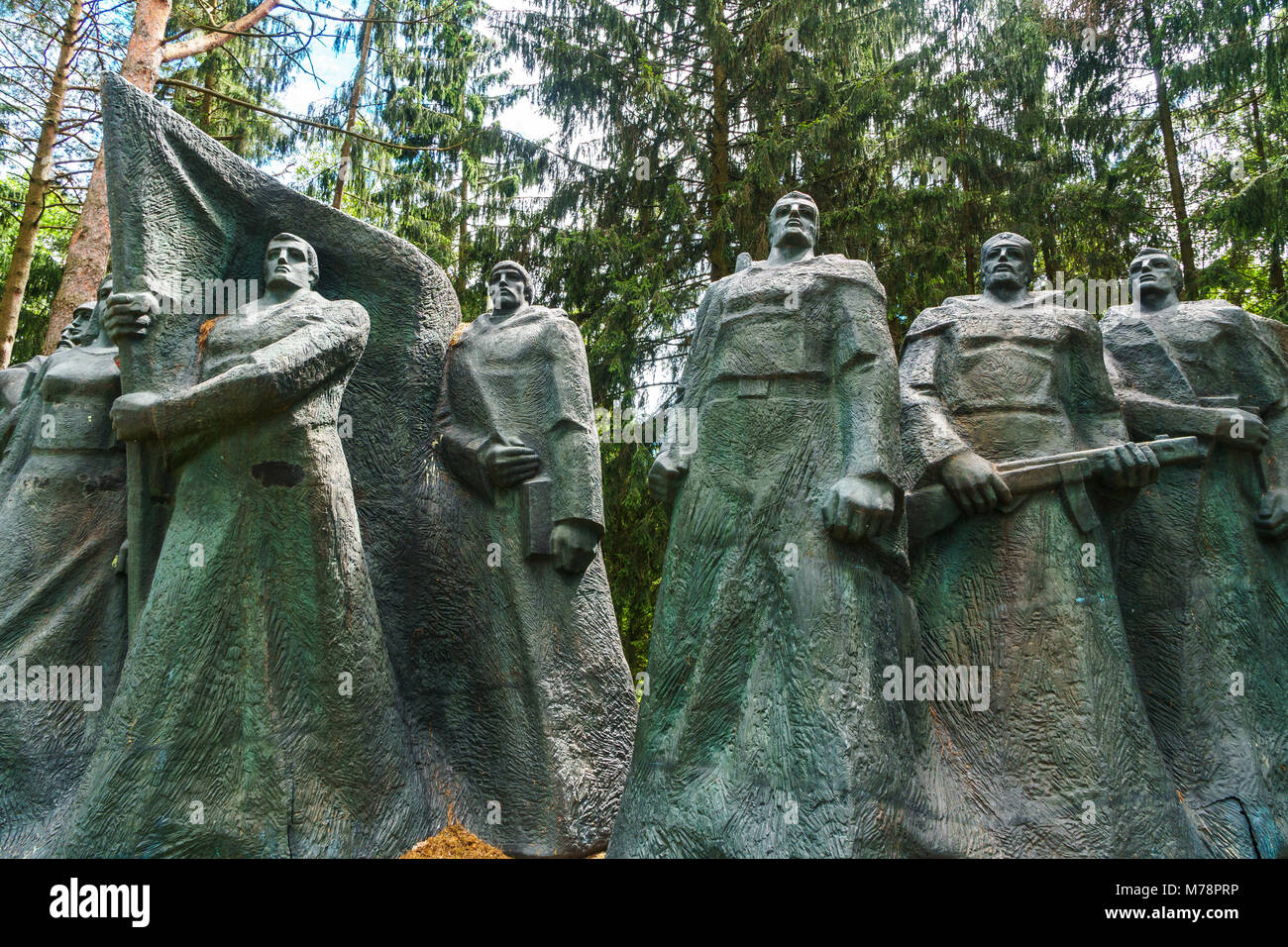 Monument à l'underground soviétique partisans, maintenant banni depuis 1991 pour un parc près de Vilnius, Grutas Park, Lituanie, Europe Banque D'Images