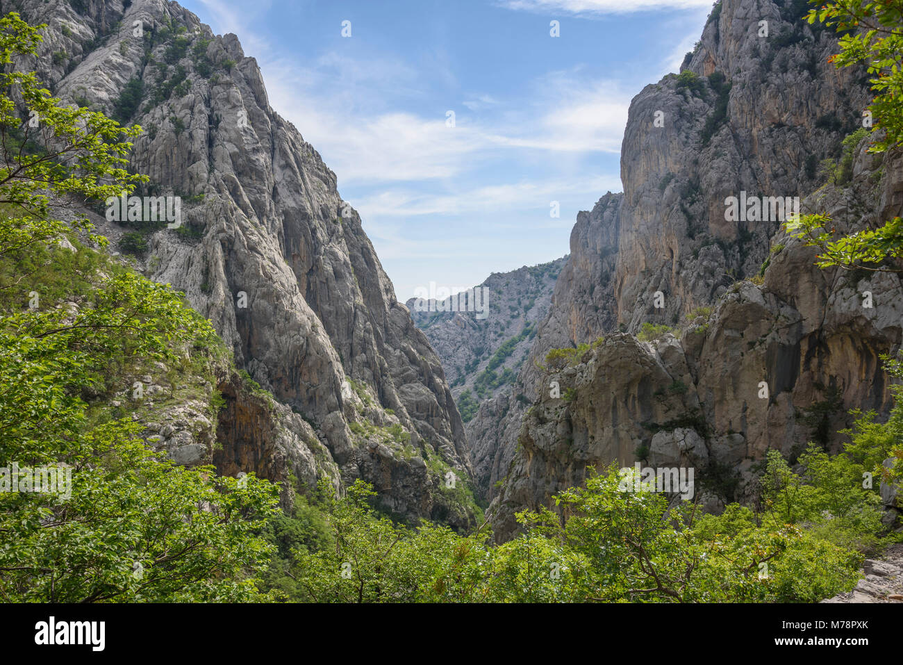 Gorges de calcaire, le parc national de Paklenica, Italy, Europe Banque D'Images