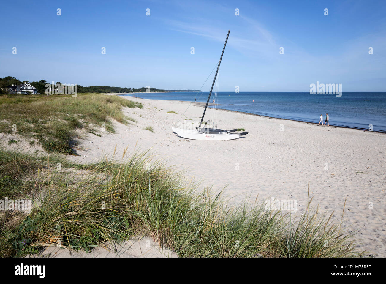 Hornbæk beach avec du sable blanc et des dunes de sable, Hornbæk, le Kattegat, la Nouvelle-Zélande, le Danemark, la Scandinavie, l'Europe Banque D'Images