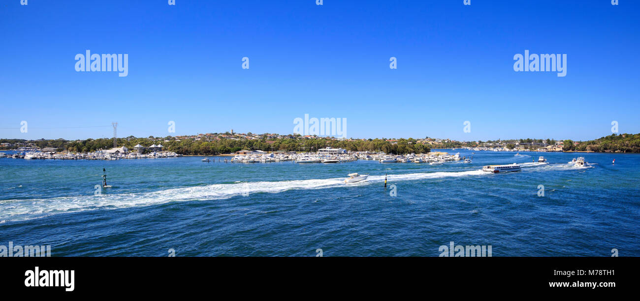 Yacht Club, le Swan Swan River et à l'est vu de Fremantle Mosman Park. Banque D'Images