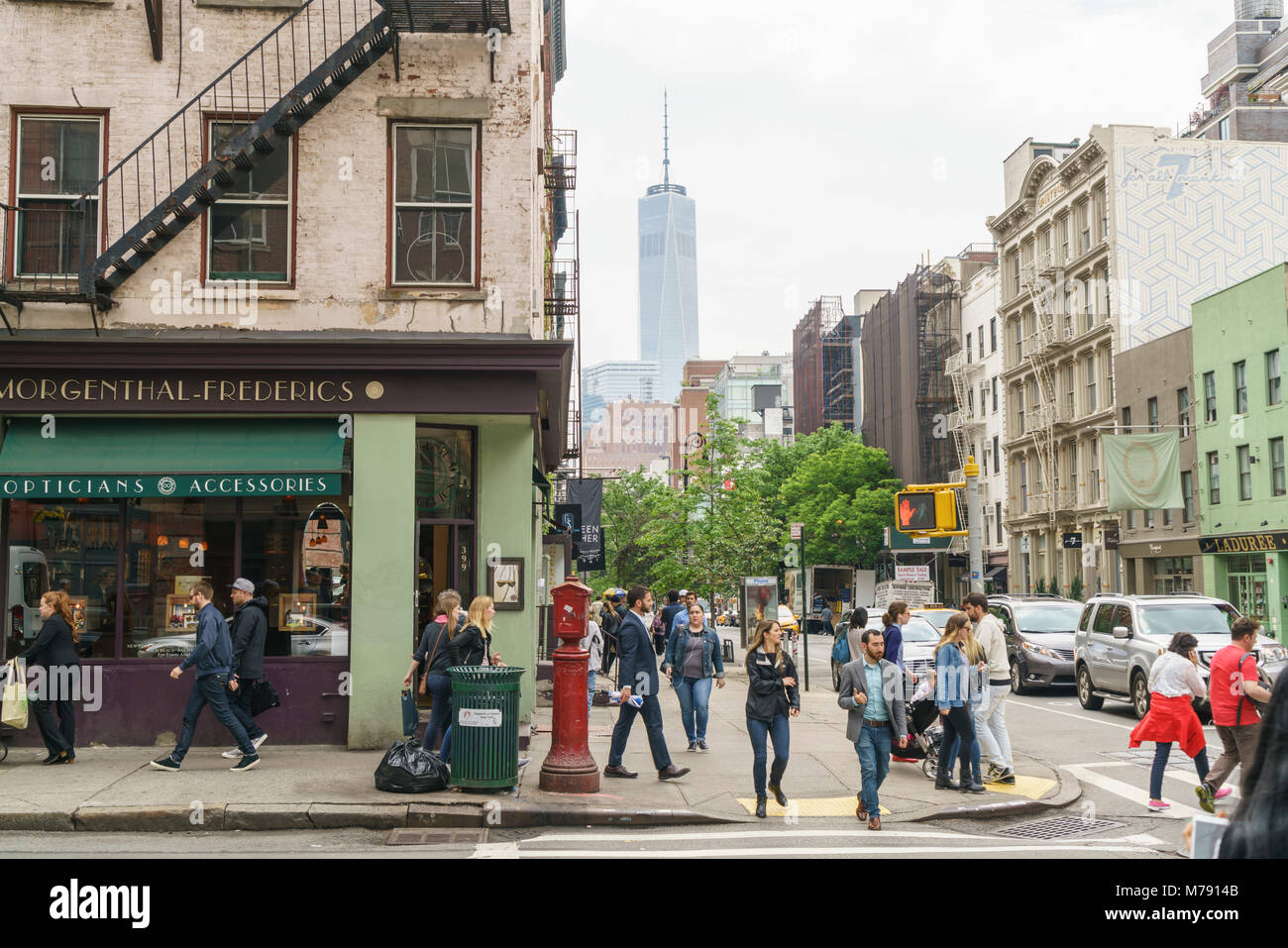 SoHo, quartier historique de fer de fonte, scène de rue, Manhattan, New York City Banque D'Images