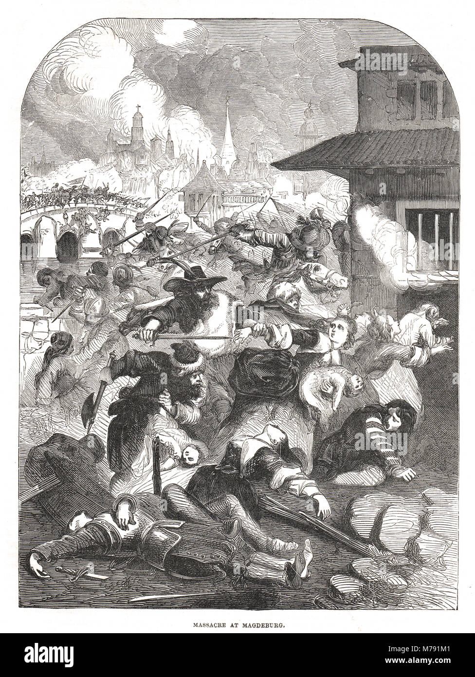 Massacre à la Sac de Magdebourg, 20 mai 1631 Banque D'Images