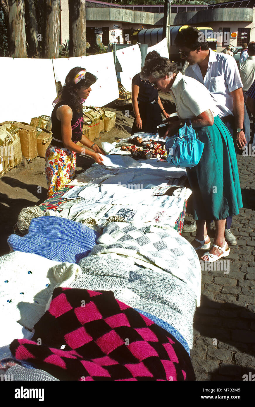 Un marché en plein air sur l'île de Madère, Portugal Banque D'Images
