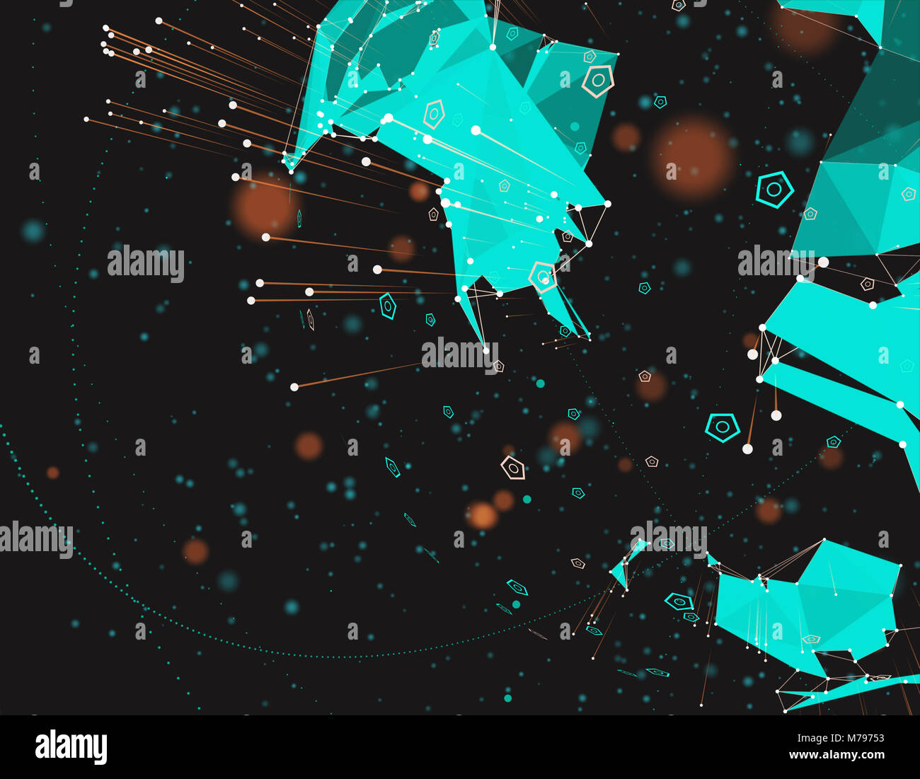 Terre future technologie de réseau, connexion réseau, temps futurs Banque D'Images
