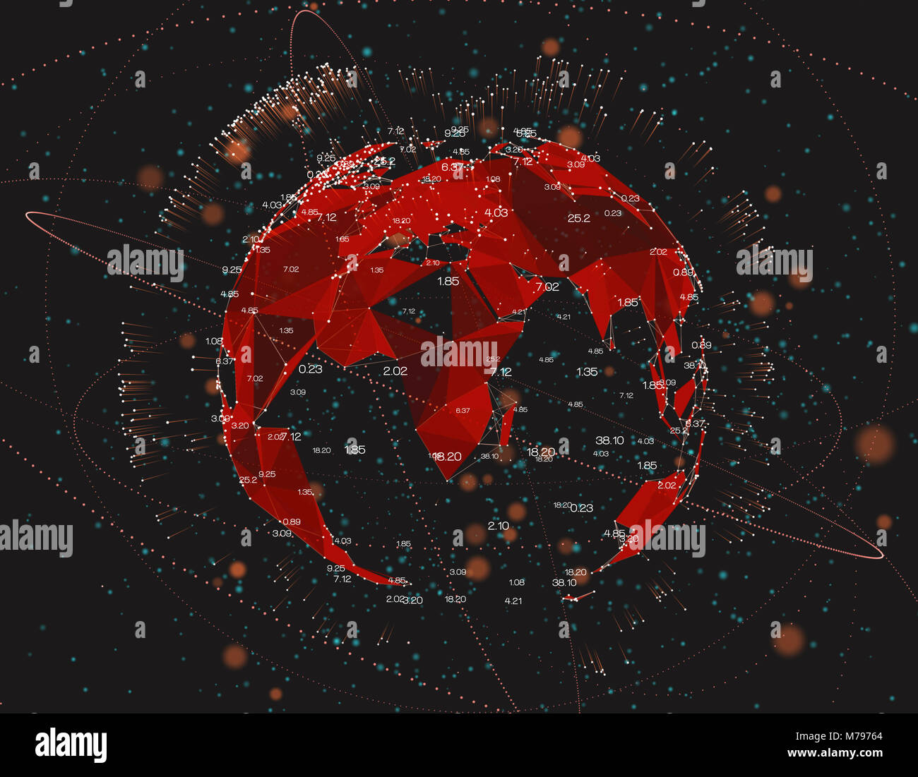 Terre future technologie de réseau, connexion réseau, temps futurs Banque D'Images